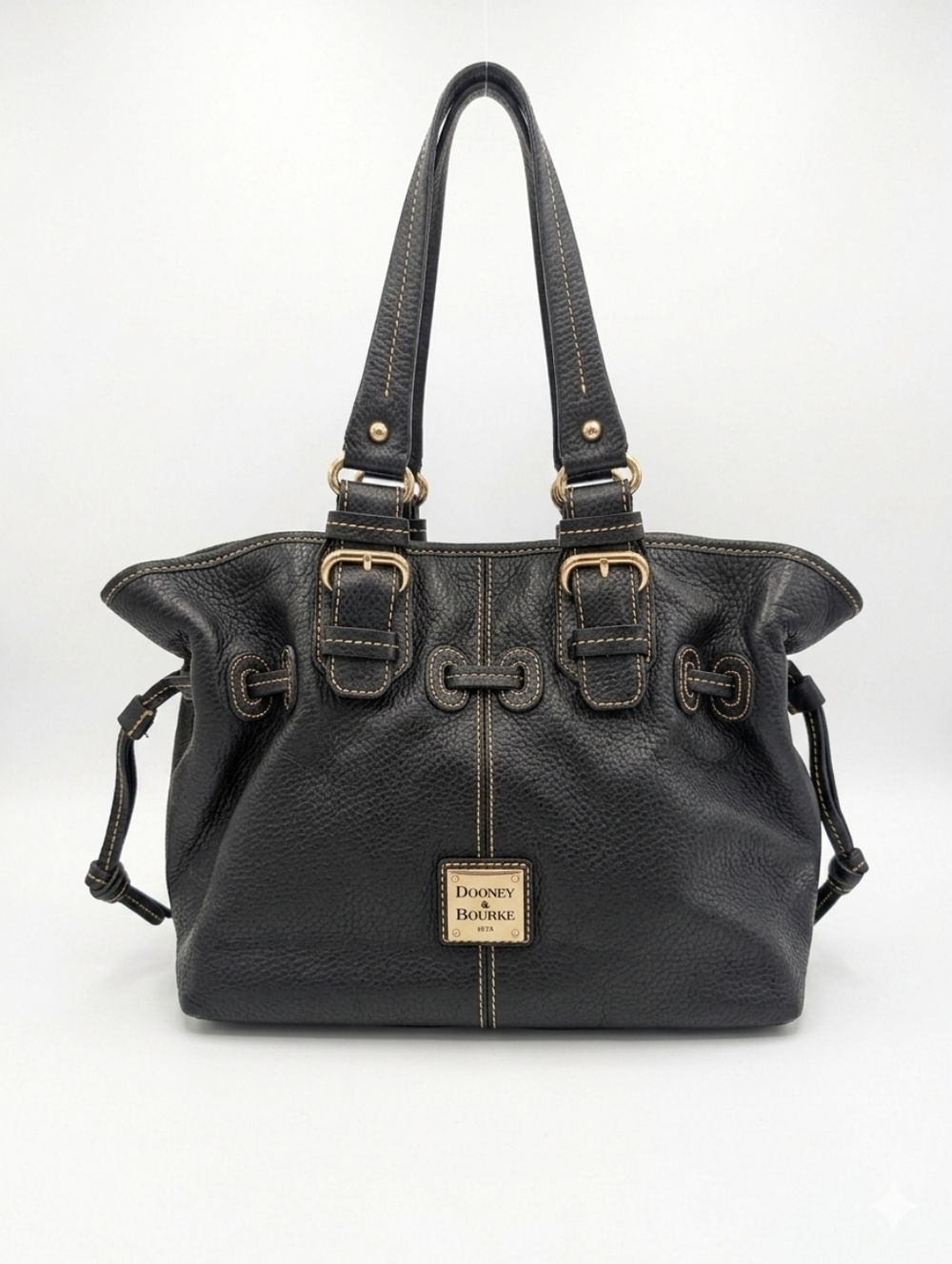 Dooney & Bourke Chiara Black Pebbled Leather Satchel - Fair Condition